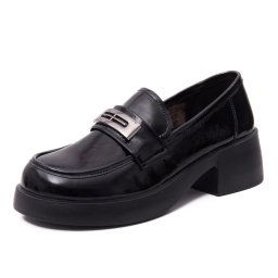 Pantofi dama din piele naturala lacuita, PASS Collection X4X470009A 01-L, negru