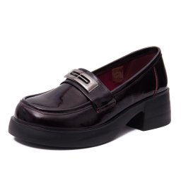 Pantofi dama din piele naturala lacuita, PASS Collection X4X470009B 23-L, bordo