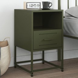 Noptiera, verde olive, 36x39x60,5 cm, otel GartenMobel Dekor