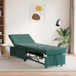 Canapea extensibila Verde închis 67 x 194 x 38 cm Catifea GartenMobel Dekor