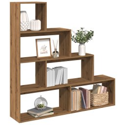 Biblioteca/separator 4 niveluri, stejar 143,5x29x143,5 cm lemn GartenMobel Dekor