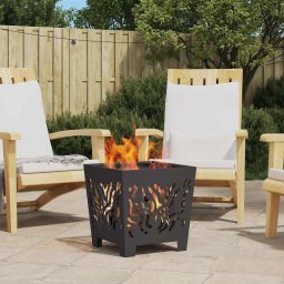 Cuptor de foc Negru 40 x 40 x 40 cm Otel laminat la rece GartenMobel Dekor