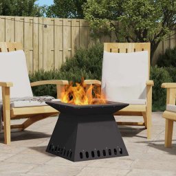 Cuptor de foc Negru 48 x 48 x 40 cm Otel laminat la rece GartenMobel Dekor