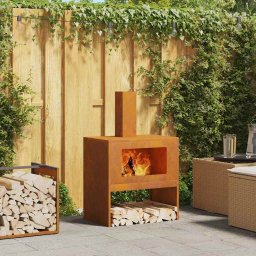 Cuptor de foc Maro 60 x 40 x 96 cm Otel rezistent la intemperii GartenMobel Dekor