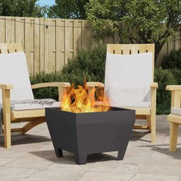 Cuptor de foc Negru 50 x 50 x 38 cm Otel laminat la rece GartenMobel Dekor