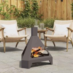 Cuptor de foc Negru 50 x 43 x 52 cm Otel laminat la rece GartenMobel Dekor