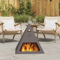 Cuptor de foc Negru 50 x 50 x 51 cm Otel laminat la rece GartenMobel Dekor