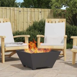 Cuptor de foc Negru 60 x 60 x 30 cm Otel laminat la rece GartenMobel Dekor