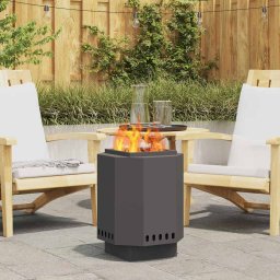 Cuptor de foc Negru 38 x 38 x 51 cm Otel laminat la rece GartenMobel Dekor