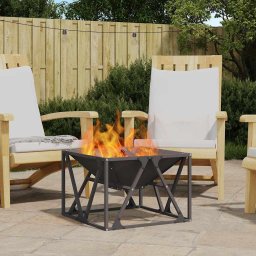 Cuptor de foc Negru 50 x 50 x 35 cm Otel laminat la rece GartenMobel Dekor