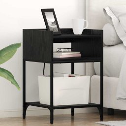 Noptiera 2 pcs Stejar negru 40 x 40 x 61 cm Lemn compozit GartenMobel Dekor