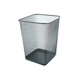 Cos metalic Mesh, pentru hartii, 18 litri, forma patrata, Q-Connect - negru