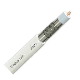 Cablu coaxial RG 6 TRISHIELD, 305m, alb TSY-RG6-TRIS
