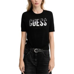 GUESS Tricotaj Ss Cn Layla Boxy Logo Swtr W5YR25Z2NQ2 jblk jet black a996