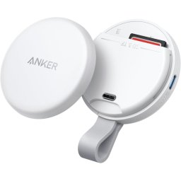 Adaptor Anker MagGo USB-C, Cititor de card SD pentru iPhone 15-16, Magnetic, Slot card SD&TF, Transfer date 312MB/s, Alb