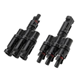 Cablu conector de incarcare solara Anker Solix MC4 cu 3 porturi, Negru