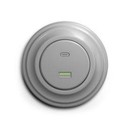 Kliklap - Priză retro USB A+C cu ramă gri