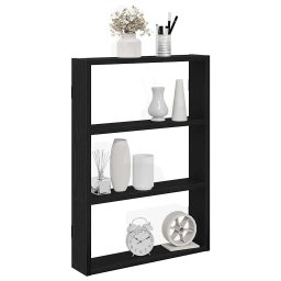Raft de perete, negru, 43x9x60 cm, lemn prelucrat GartenMobel Dekor