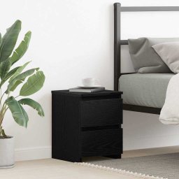 Noptiera stejar negru 30 x 30 x 40 cm cu 2 sertare, lemn compozit