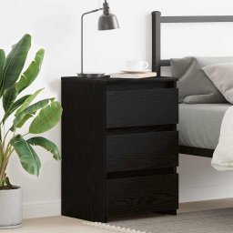 Noptiera cu 3 sertare stejar negru 40 x 35 x 62,5 cm din lemn compozit
