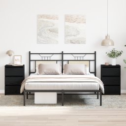 Set 2 noptiere cu sertar, stejar negru, 40 x 35 x 62,5 cm