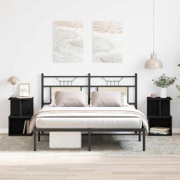 Set 2 noptiere dormitor stejar negru 35x35x55 cm, lemn compozit