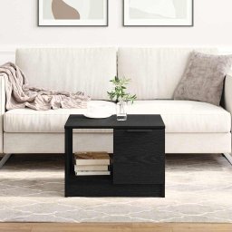 Masa de cafea Stejar negru 50 x 50 x 36 cm Lemn compozit GartenMobel Dekor