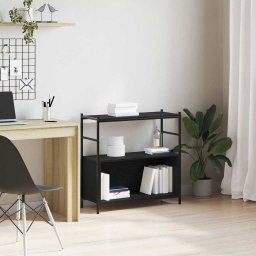 Raft pentru carti Stejar negru 80 x 30 x 78.5 cm Lemn compozit GartenMobel Dekor