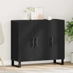 Bufet Stejar negru 90 x 34 x 80 cm Lemn compozit GartenMobel Dekor