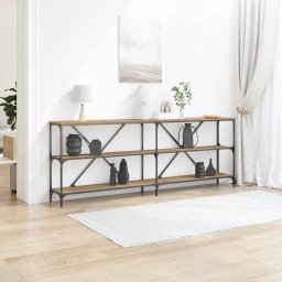 Masa de consola cu raft stejar artizanal 180 x 30 x 75 cm GartenMobel Dekor