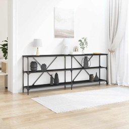 Masa de consola cu raft Altele Stejar negru 180 x 30 x 75 cm GartenMobel Dekor