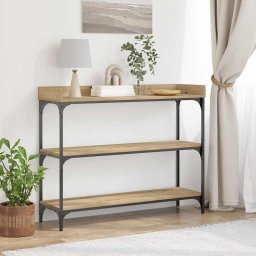 Masa de Consola cu raft stejar artizanal 100 x 30 x 80 cm GartenMobel Dekor