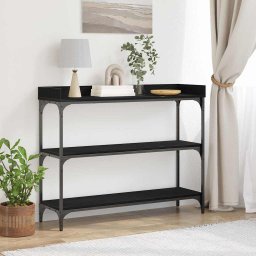 Masa de Consola cu raft Stejar negru 100 x 30 x 80 cm GartenMobel Dekor