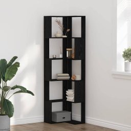 Raft de Colt Stejar negru 50 x 50 x 179 cm Lemn compozit GartenMobel Dekor