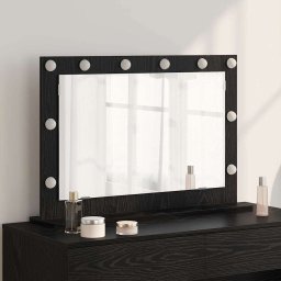 Oglinda de toaleta cu oglinda Stejar Negru 80 x 15 x 18 cm GartenMobel Dekor