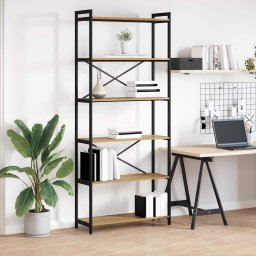 Biblioteca stejar artizanal 80 x 30 x 188 cm Lemn compozit GartenMobel Dekor