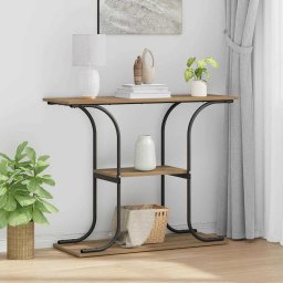 Masa de consola cu raft stejar artizanal 101 x 35 x 80.5 cm GartenMobel Dekor
