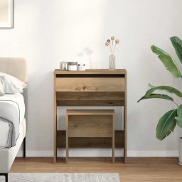 Masa de Toaleta stejar artizanal 60 x 40 x 75 cm Lemn compozit GartenMobel Dekor