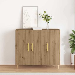 Bufet stejar artizanal 90 x 34 x 80 cm Lemn compozit GartenMobel Dekor
