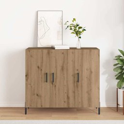 Bufet stejar artizanal 90 x 34 x 80 cm Lemn compozit GartenMobel Dekor