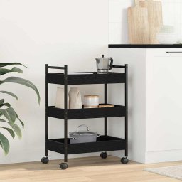 Troler de Bucatarie Stejar negru 50 x 30 x 70 cm Lemn compozit GartenMobel Dekor