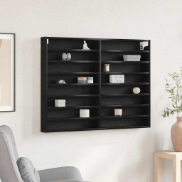 Cabinet de afisare Stejar negru 100 x 8.5 x 75 cm Lemn compozit GartenMobel Dekor