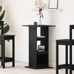 Masa de bar cu raft Stejar Negru 60 x 60 x 100 cm Lemn compozit GartenMobel Dekor
