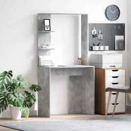 Birou cu raft Gri beton 78.5 x 37 x 154.5 cm Lemn compozit GartenMobel Dekor