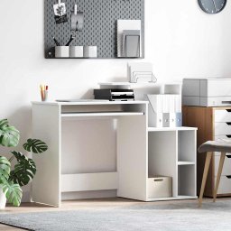Birou cu depozitare Alb 120.5 x 44 x 88.5 cm Lemn compozit GartenMobel Dekor