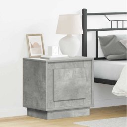 Noptiera dormitor gri beton 44x34,5x45 cm din lemn compozit