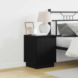 Dulap de noapte cu Negru 39 x 34.5 x 50 cm Lemn compozit GartenMobel Dekor