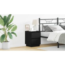 Dulap de noapte cu sertar Negru 39 x 34.5 x 50 cm Lemn compozit GartenMobel Dekor