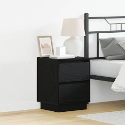 Dulap de noapte cu 2 pcs Negru 39 x 34.5 x 50 cm Lemn compozit GartenMobel Dekor