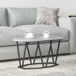 Masa de Cafea Gri 80 x 40 x 40.5 cm Lemn aranjat si metal GartenMobel Dekor